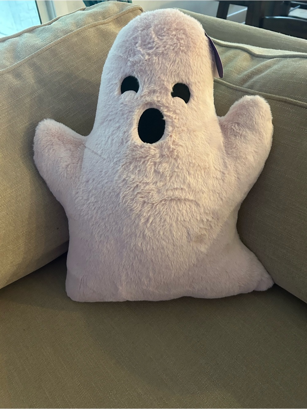 “New” Martha Stewart Pastel Pink Plush Ghost Pillow